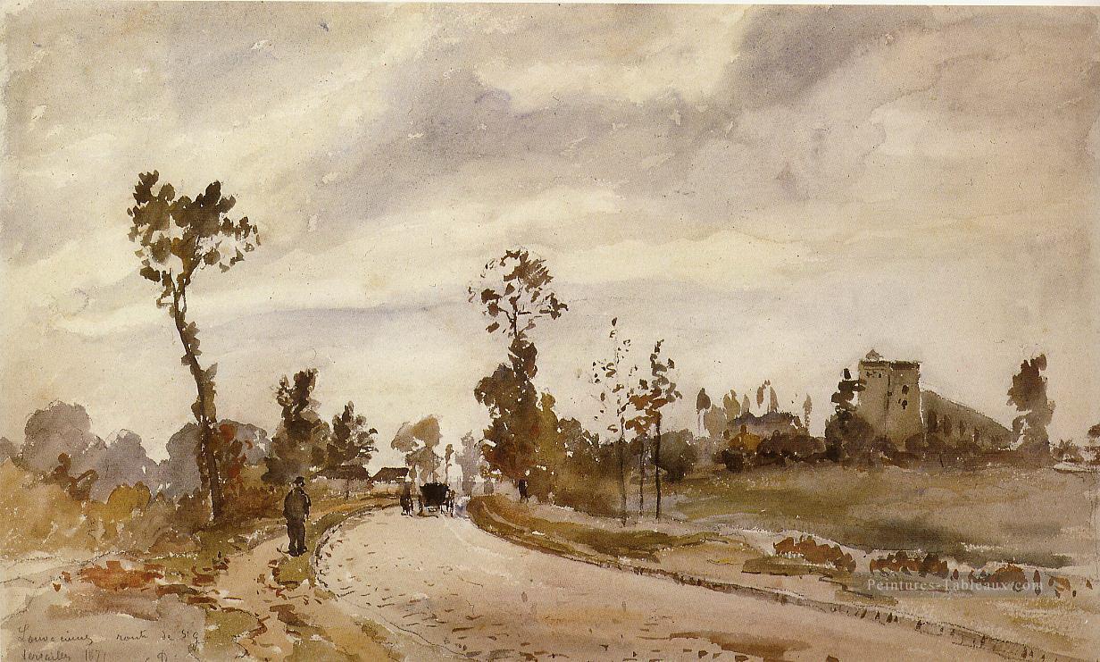 route de saint germain louveciennes 1871 Camille Pissarro paysage Peintures à l'huile